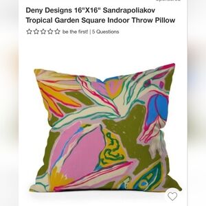 Vibrant Floral Accent Pillow in Olive & Pink by